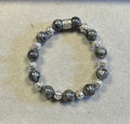 8mm Black Labradorite with 6mm Tibetan Silver Bead – Handmade Crystal Jewelry Collection