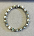 Tree Agate 6mm with Tibetan Brass Spacer Handmade Natural Gemstone Stretchy